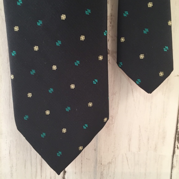 Vintage Slim 3" Neck Tie Jacques Estier Mens Navy - Picture 7 of 7